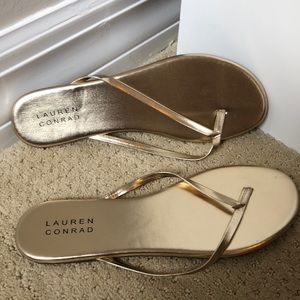 Lauren Conrad Gold summer sandals NWOT